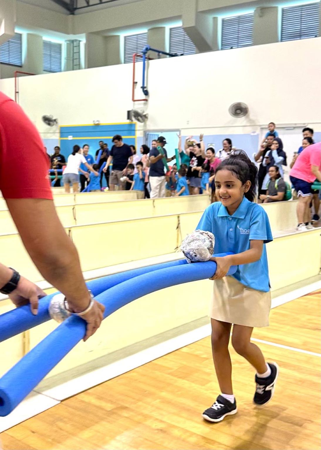 The children were so happy to have their parents join them in the games.